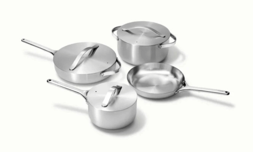 set of stainless pots & pans